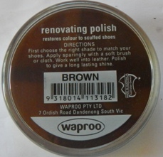 Brown Boot Polish Waproo Shoe Polish Waproo Boot Polish Waproo Renovating Polish Waproo Polish Shoe Cream